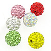 Rhinestone Clay Pave Beads, Round, with A grade rhinestone, mixed colors, PP15,12mm Approx 2mm 