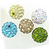Rhinestone Clay Pave Beads, Round, with A grade rhinestone, mixed colors, PP16,16mm Approx 2mm 