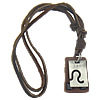 Cowhide Jewelry Necklace, with Zinc Alloy, Rectangle, nickel, lead & cadmium free Approx 14-29 Inch 