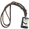 Cowhide Jewelry Necklace, with Zinc Alloy, Rectangle, nickel, lead & cadmium free Approx 13-27 Inch 
