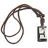 Cowhide Jewelry Necklace, with Zinc Alloy, Rectangle, coffee color, nickel, lead & cadmium free Approx 14-28 Inch 