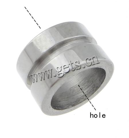 Stainless Steel Large Hole Beads, 304 Stainless Steel, Tube, plated, Customized, more colors for choice, 5.5x8.8mm, Hole:Approx 6.5mm, Sold By PC