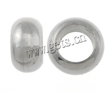 perles de grand trou en inox , Acier inoxydable 304, rondelle, Placage, Personnalisé, plus de couleurs à choisir, 5.5x10mm, Trou:Environ 6mm, Vendu par PC