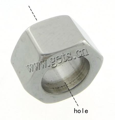 Stainless Steel Large Hole Beads, 304 Stainless Steel, Hexagon, plated, Customized, more colors for choice, 10x11x6mm, Hole:Approx 6.5mm, Sold By PC