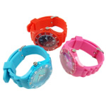 Bracelets de montre pour femmes, silicone, avec cadran en alliage de zinc, couleurs mélangées .5 pouce, Vendu par PC