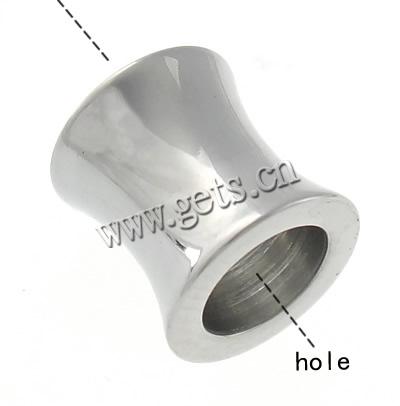 Stainless Steel Large Hole Beads, 304 Stainless Steel, Tube, plated, Customized, more colors for choice, 7.8x8mm, Hole:Approx 5.2mm, Sold By PC