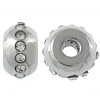 Stainless Steel Large Hole Beads, 304 Stainless Steel, Rondelle, plated, with rhinestone Approx 3.5mm 