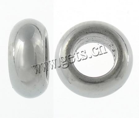 Stainless Steel Large Hole Beads, 304 Stainless Steel, Rondelle, plated, Customized, more colors for choice, 3.8x8mm, Hole:Approx 4mm, Sold By PC