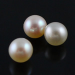 Perles nacres de culture d'eau douce demi percées , perle d'eau douce cultivée, Rond, naturel, semi-foré, grade AAA, 4.5-5mm Environ 0.8mm, Vendu par PC