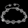 Clear Quartz Woven Ball Bracelets, with Nylon Cord, Round Approx 7-10 Inch 