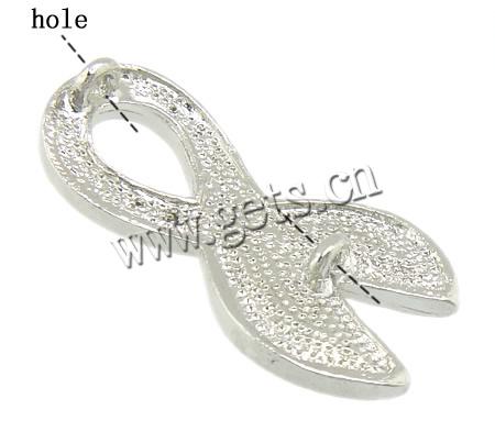 Rhinestone Zinc Alloy Connector, Awareness Ribbon, plated, Customized & with rhinestone, more colors for choice, 18x35x6mm, Hole:Approx 2mm, Sold By PC