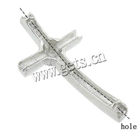 Rhinestone Zinc Alloy Connector, Cross, plated, Customized & with rhinestone, more colors for choice, 24x47x6mm, Hole:Approx 2mm, Sold By PC