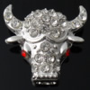 Zinc Alloy Animal Beads, Cow, plated, Customized & with rhinestone Approx 1.7mm 