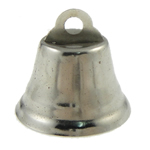 pendentifs de clochette en fer, cône, Placage de couleur platine Environ 4mm Vendu par sac