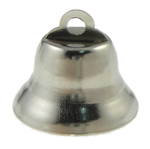 pendentifs de clochette en fer, cône, Placage de couleur platine Environ 3.5mm