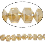 Crystal Beads, Hexagon, colorful plated, handmade faceted Approx 1mm .5 Inch 
