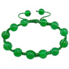 Jade Woven Ball Bracelets, with Nylon Cord, Round, green Approx 6-8 Inch 