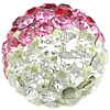 Rhinestone Clay Pave Beads, Round & with A grade rhinestone & two tone Approx 2mm 