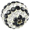 Rhinestone Clay Pave Beads, Round & with A grade rhinestone & two tone Approx 2mm 