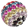 Rhinestone Clay Pave Beads, Round & with A grade rhinestone Approx 2mm 