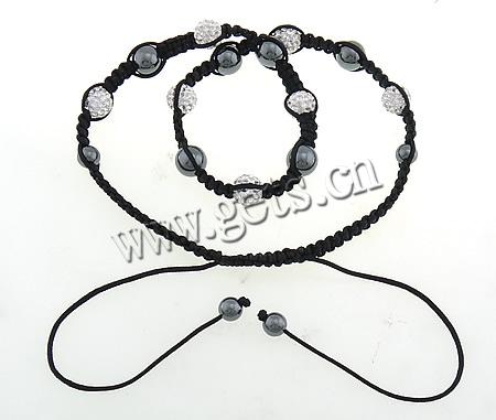Woven Ball ожерелья моды, Восковой шнур, с коралловый ископаемый & клей, со стразами, длина:Приблизительно 20-25 дюймовый, продается Strand