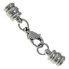 Stainless Steel Lobster Claw Cord Clasp, with end cap, original color 3.5mm 