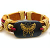 Men Bracelet, Cowhide, with Waxed Cotton Cord & Resin, imitation bone & with butterfly pattern & adjustable Approx 6-9 Inch 