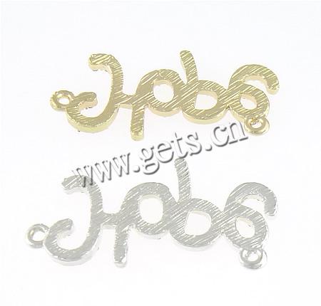 Rhinestone Zinc Alloy Connector, Letter, word hope, plated, Customized & with rhinestone & 1/1 loop, more colors for choice, 44.5x18x3mm, Hole:Approx 2mm, Sold By PC