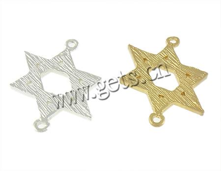 Rhinestone Zinc Alloy Connector, Star of David, plated, Judaism Jewelry & Customized & with rhinestone & 1/1 loop, more colors for choice, 27x35x2.5mm, Hole:Approx 2mm, Sold By PC