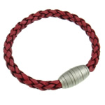 PU Cord Bracelets, with brass magnetic clasp 7mm, Sold per 7.  Strand