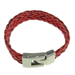 PU Cord Bracelets, with brass magnetic clasp Sold per  Strand