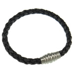 PU Cord Bracelets, with brass magnetic clasp 6mm, Sold per 7.  Strand