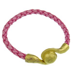 PU Cord Bracelets, with brass magnetic clasp 7mm, Sold per  Strand