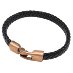 PU Cord Bracelets, with brass jewelry clasp Sold per  Strand