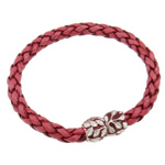 PU Cord Bracelets, with brass magnetic clasp, 7mm, Sold per 7.  Strand