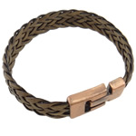 PU Cord Bracelets, with brass magnetic clasp Sold per 8.  Strand