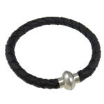 PU Cord Bracelets, with brass magnetic clasp, 7mm, Sold per 7.  Strand