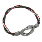 PU Cord Bracelets, with brass magnetic clasp, 3mm, Sold per 7.  Strand