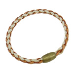 PU Cord Bracelets, brass magnetic clasp, 5mm, Sold per 7.  Strand
