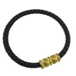 PU Cord Bracelets, brass magnetic clasp, 6mm, Sold per  Strand