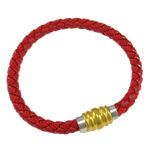 PU Cord Bracelets, brass magnetic clasp, 6mm, Sold per 7.  Strand