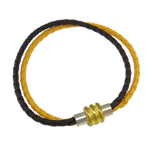 PU Cord Bracelets , with brass magnetic clasp, 3mm, Sold per 7.  Strand