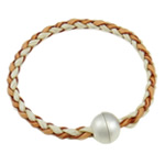 PU Cord Bracelets, with brass magnetic clasp, 5mm, Sold per 7.  Strand
