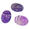 Кабошоны из агата, фиолетовый агат, Плоская овальная форма, плоской задней панелью & в полоску продается PC