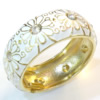Esmalte brazalete de la aleación de Zinc, chapado en color dorado, con patrón de flores & con diamantes de imitación, 28mm, 75mm, agujero:aproximado 58mm, longitud:aproximado 7.1 Inch, Vendido por UD