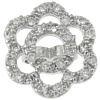 Cubic Zirconia Sterling Silver Connector, 925 Sterling Silver, Flower, plated, with cubic zirconia Approx 3mm 