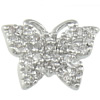 Cubic Zirconia Sterling Silver Connector, 925 Sterling Silver, Butterfly, plated, with cubic zirconia Approx 2.8mm 