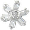 Cubic Zirconia Sterling Silver Connector, 925 Sterling Silver, Flower, plated, with cubic zirconia Approx 2.5mm 