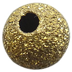 Messing Sternenstaub Perlen, rund, plattiert, Falten, keine, 4mm, Bohrung:ca. 1mm, 14000PCs/Tasche, verkauft von Tasche