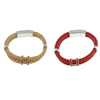 Cowhide Bracelets, with 316L Stainless Steel & enamel cadmium free 6mm 